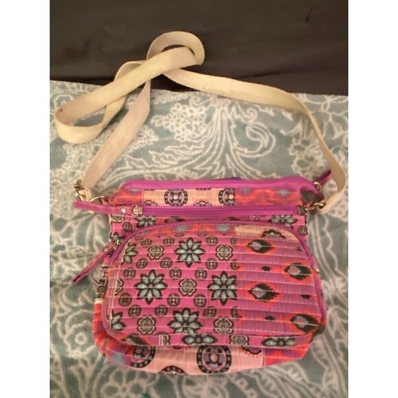 Super Cute Purple Pattern Crossbody Purse Handbag Fabric Boho Shoulder Bag - Picture 1 of 4